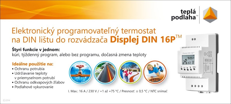 Elektronický termostat Displej DIN 16P s programom
